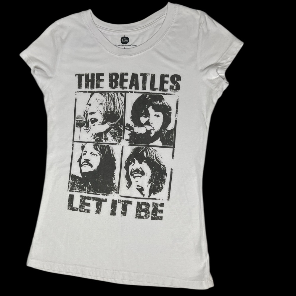 Vintage White 'The Beatles Let It Be' Graphic T-Shirt Size L
